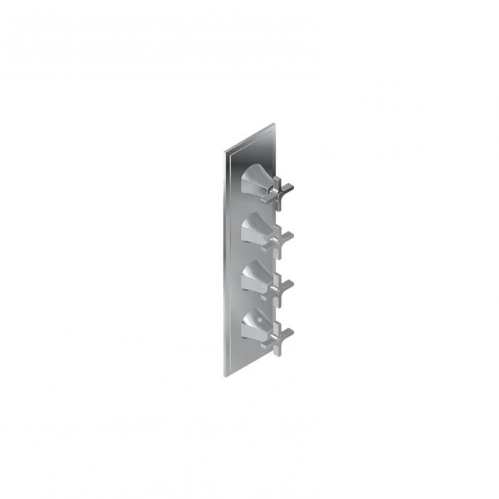 M-Series Finezza DUE 4-Hole Trim Plate w/Cross Handles (Vertical Installation)