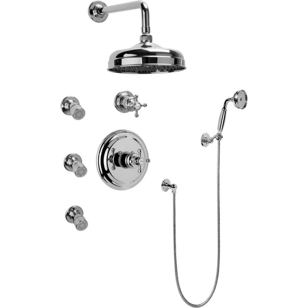 Full Thermostatic Shower System with Transfer Valve (Rough & Trim)