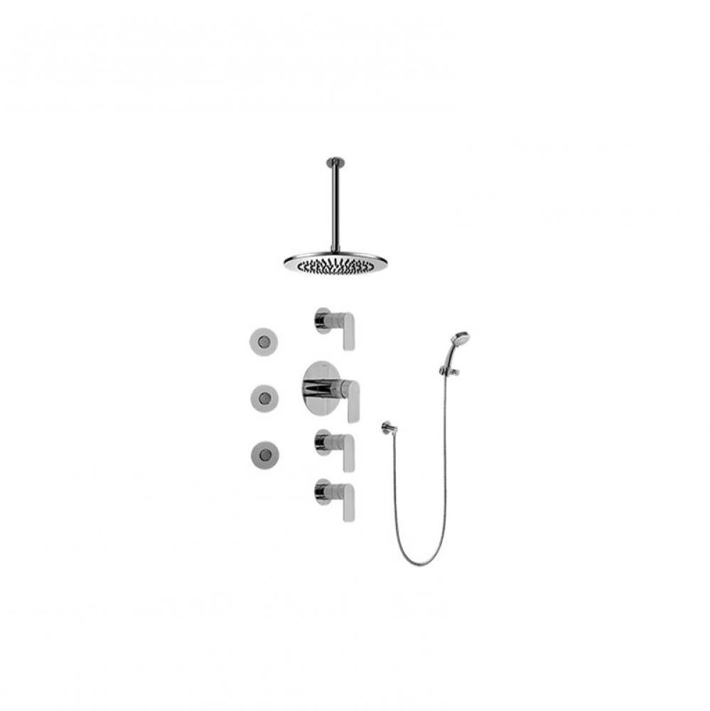 Contemporary Square Thermostatic Set w/Body Sprays & Handshower ( Trim Only)