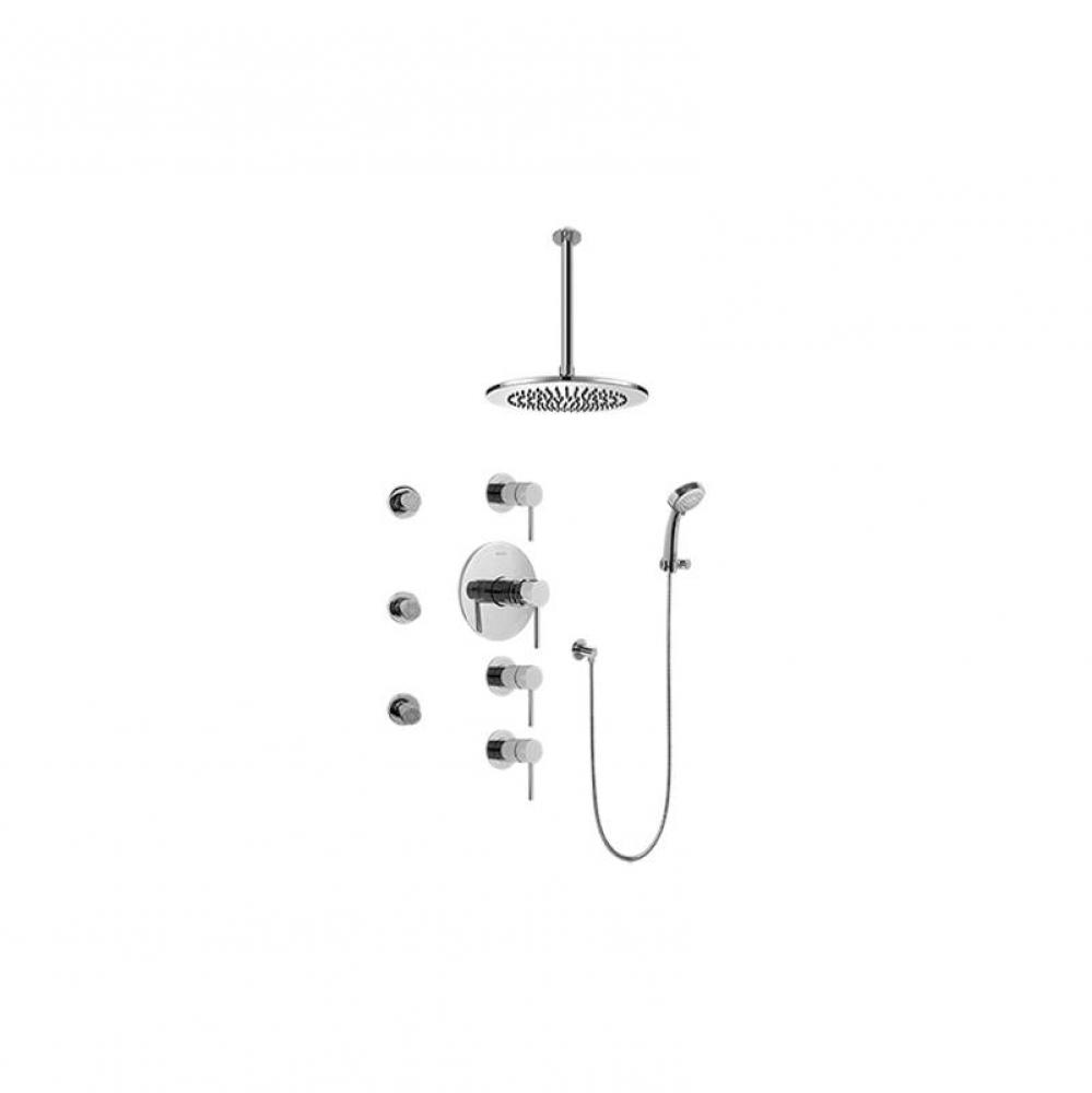 Contemporary Square Thermostatic Set w/Body Sprays & Handshower ( Trim Only)