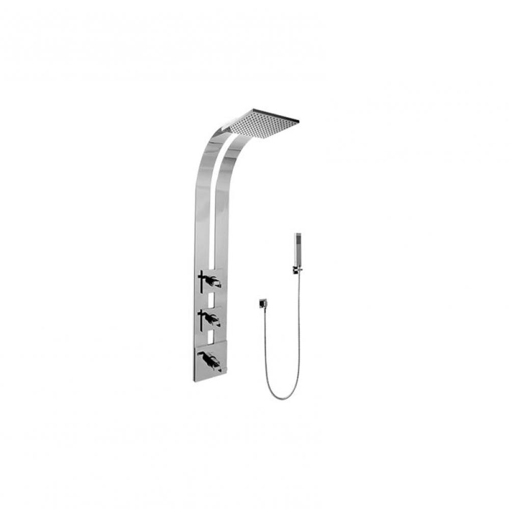 Square Thermostatic Ski Shower Set w/Handshowers (Trim Only)