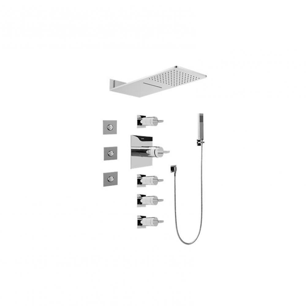 Full Square Thermostatic Shower System - Trim