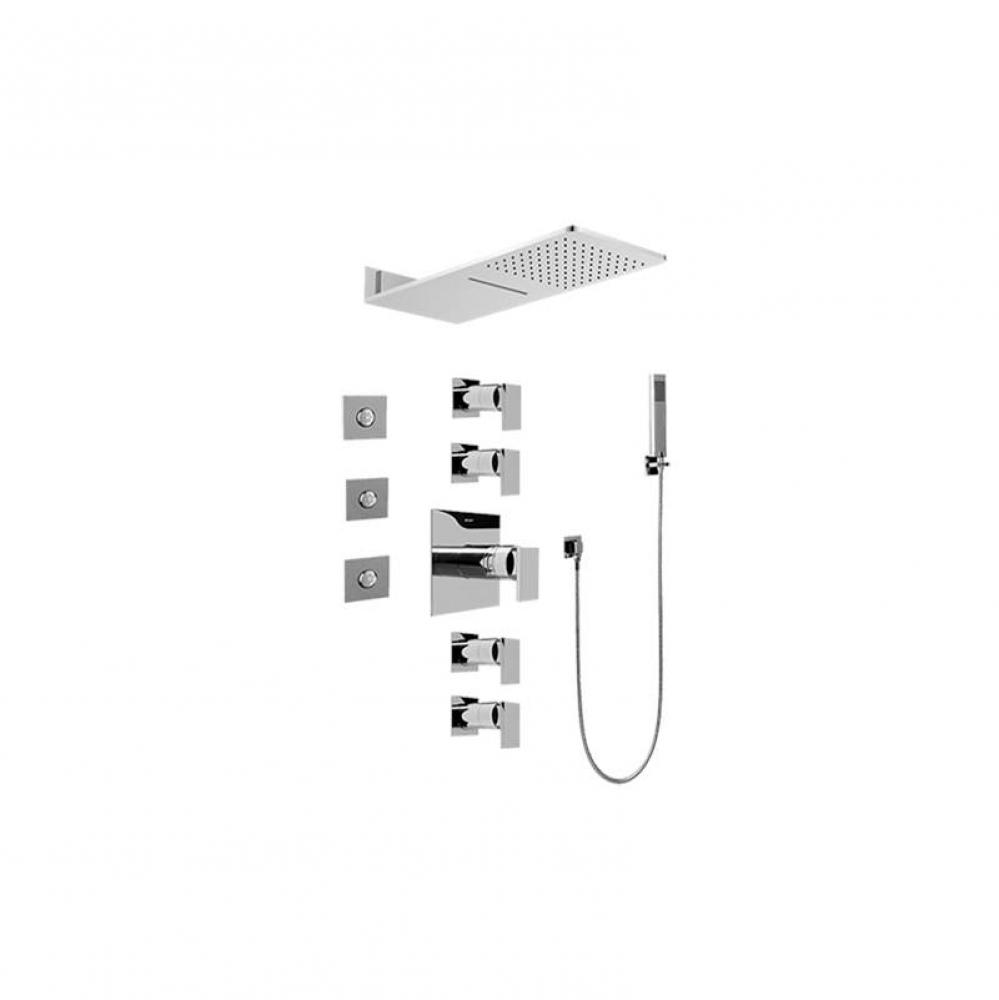 Full Square Thermostatic Shower System - Trim