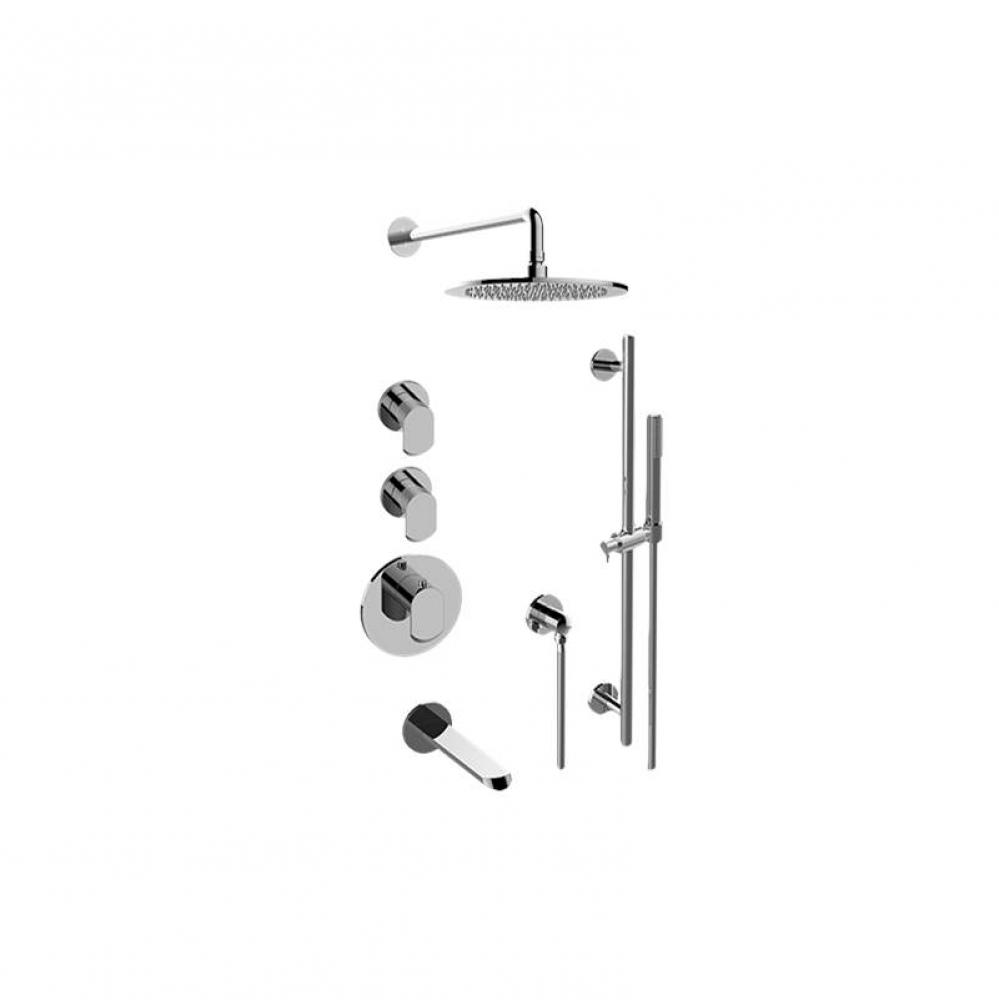 M-Series Thermostatic Shower System Tub and Shower with Handshower (Rough & Trim)