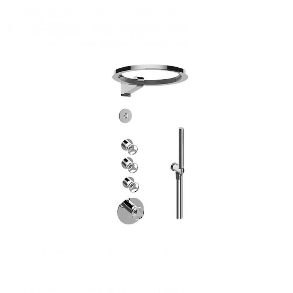 M-Series Thermostatic Set w/Ametis Ring and Handshower (Rough & Trim)