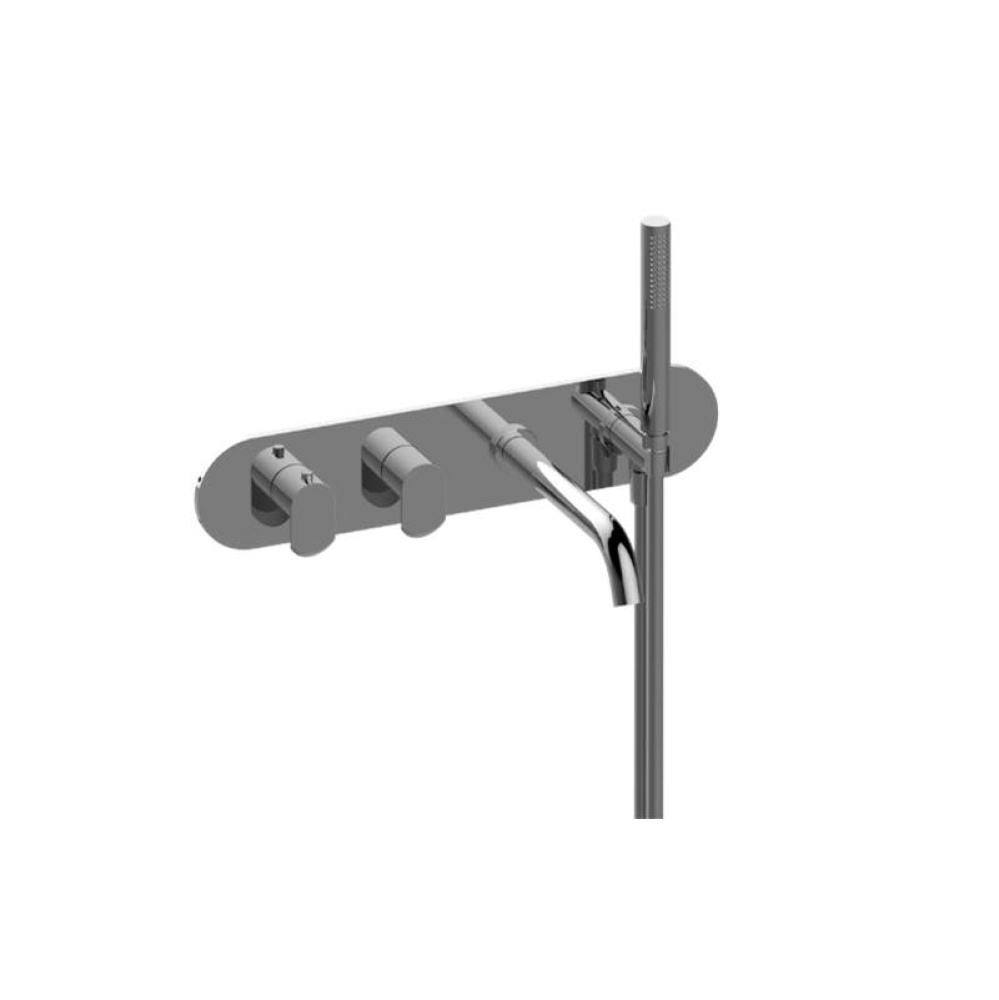 Phase Wall-Mounted M-Series Thermostatic System - Tub Spout and Handshower (Trim)