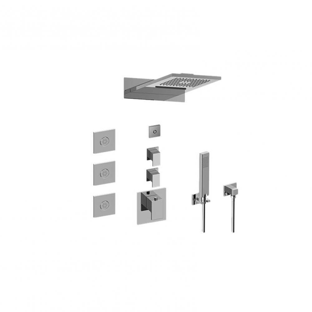 Full Square LED Thermostatic Shower System