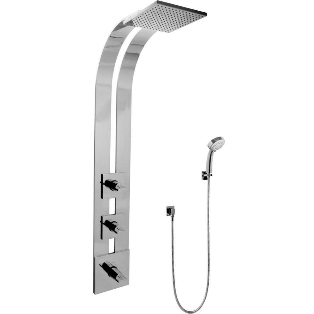 Square Thermostatic Ski Shower Set w/Handshowers (Rough & Trim)