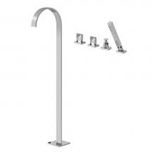 Graff G-1853-C14B-PC - Sade Floor-Mounted Tub Filler w/Deck-Mounted Handshower & Diverter