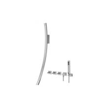 Graff G-6054-C14U-PC - Luna Wall-Mounted Tub Filler w/Wall-Mounted Handles & Handshower Set