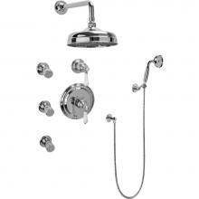 Graff GA5.222B-LC1S-PC - Full Thermostatic Shower System with Transfer Valve (Rough & Trim)