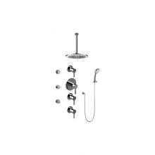 Graff GB1.231A-LM46S-PC - Contemporary Round Thermostatic Set w/Body Sprays & Handshower