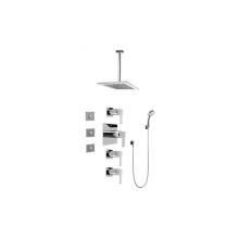 Graff GC1.131A-LM38S-PC-T - Contemporary Square Thermostatic Set w/Body Sprays & Handshower ( Trim Only)