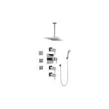 Graff GC1.131A-LM39S-PC-T - Contemporary Square Thermostatic Set w/Body Sprays & Handshower ( Trim Only)