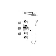 Graff GC1.132A-LM31S-PC-T - Contemporary Square Thermostatic Set w/Body Sprays & Handshower ( Trim Only)