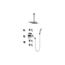 Graff GC1.231A-LM31S-PC-T - Contemporary Square Thermostatic Set w/Body Sprays & Handshower ( Trim Only)