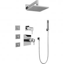 Graff GC5.122A-LM39S-PC - Full Thermostatic Shower System with Transfer Valve (Rough & Trim)