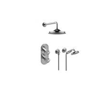 Graff GT2.022WD-C18E0-PC/BK - M-Series Thermostatic Shower System - Shower with Handshower (Rough & Trim)