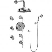 Graff GA1.222B-LC1S-PC - Adley Thermostatic Set w/Body Sprays & Handshower (Rough & Trim)