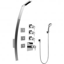 Graff GF1.130A-LM39S-PC - Luna Thermostatic Shower Set w/Body Sprays & Handshower (Rough & Trim)