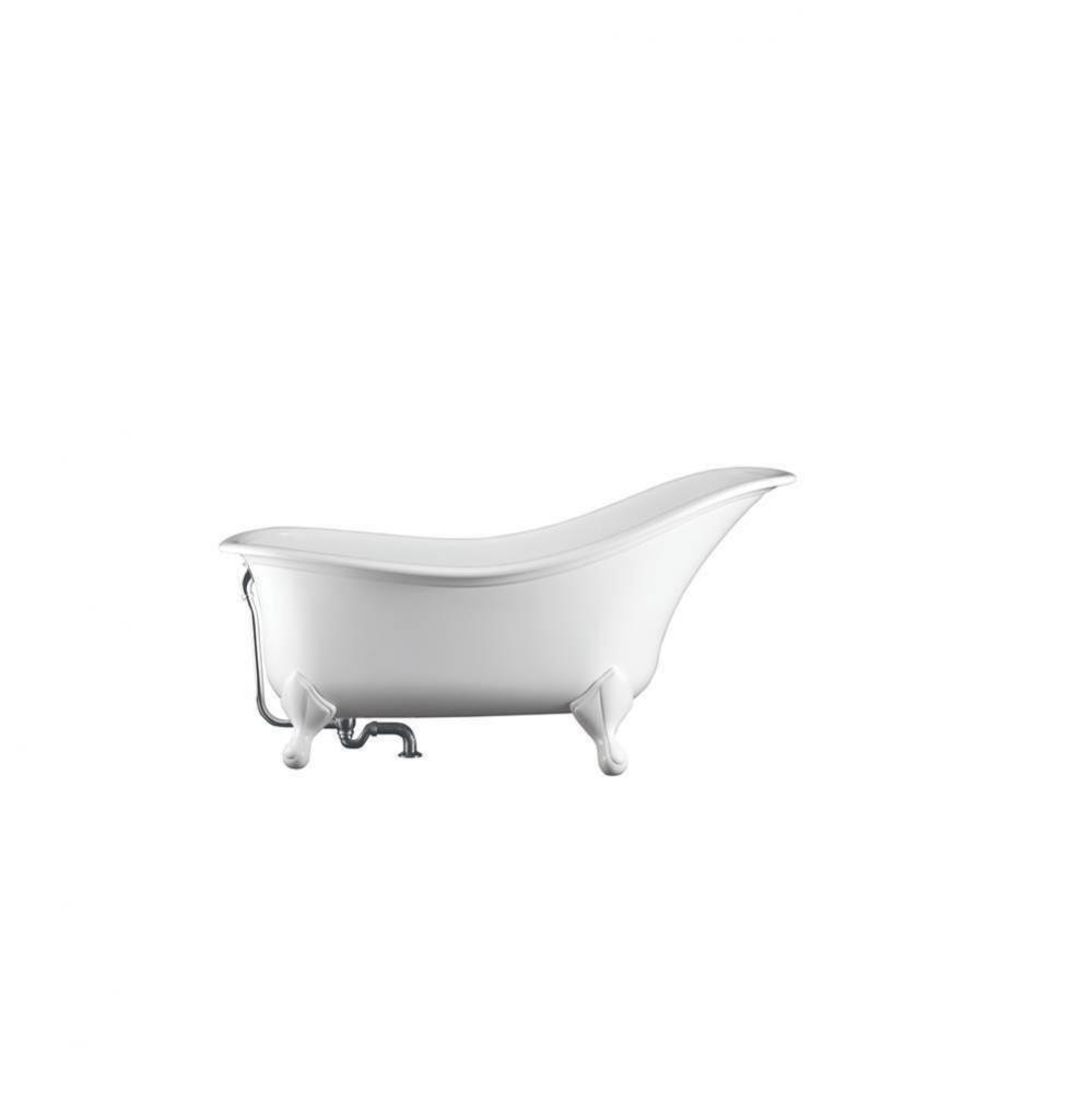 Drayton freestanding slipper tub with overflow. Polished Chrome