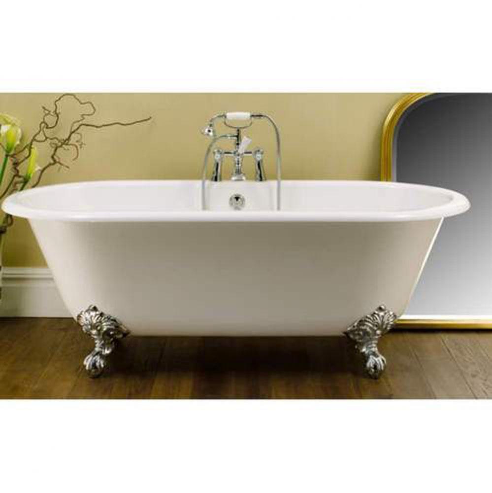 Cheshire freestanding tub with overflow. Paint finish. Adjustable Brushed Nickel Ball & Claw