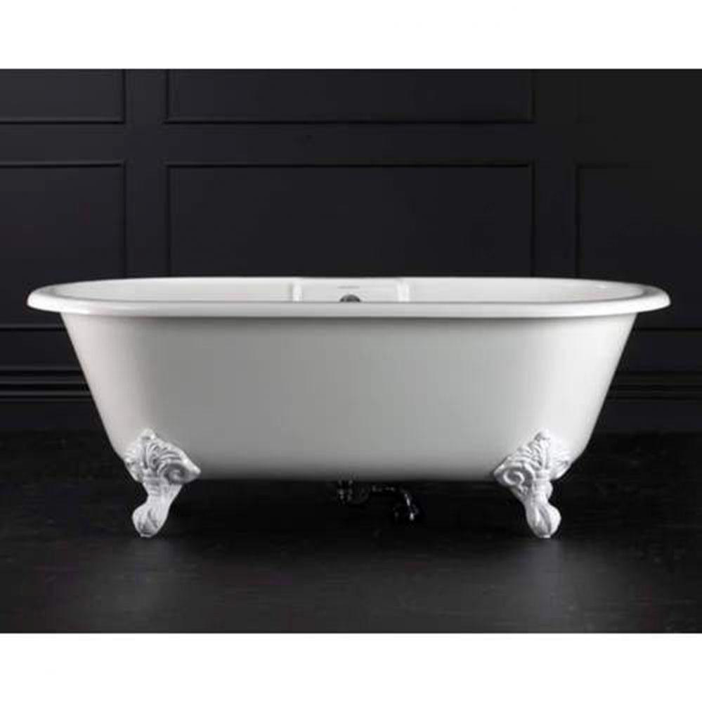 Cheshire freestanding tub with overflow. Paint finish. Adjustable White Metal Ball & Claw