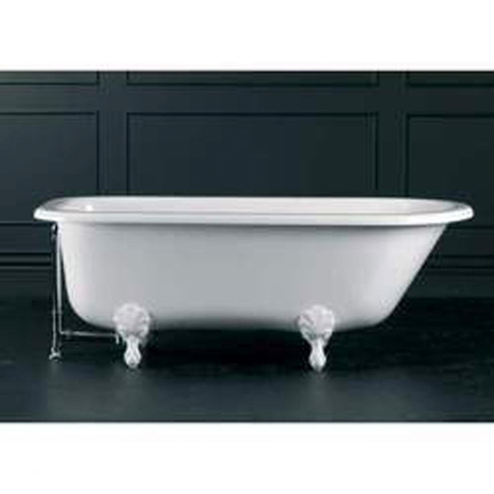 Hampshire freestanding tub with overflow. Paint finish. Polished Chrome Ball & Claw