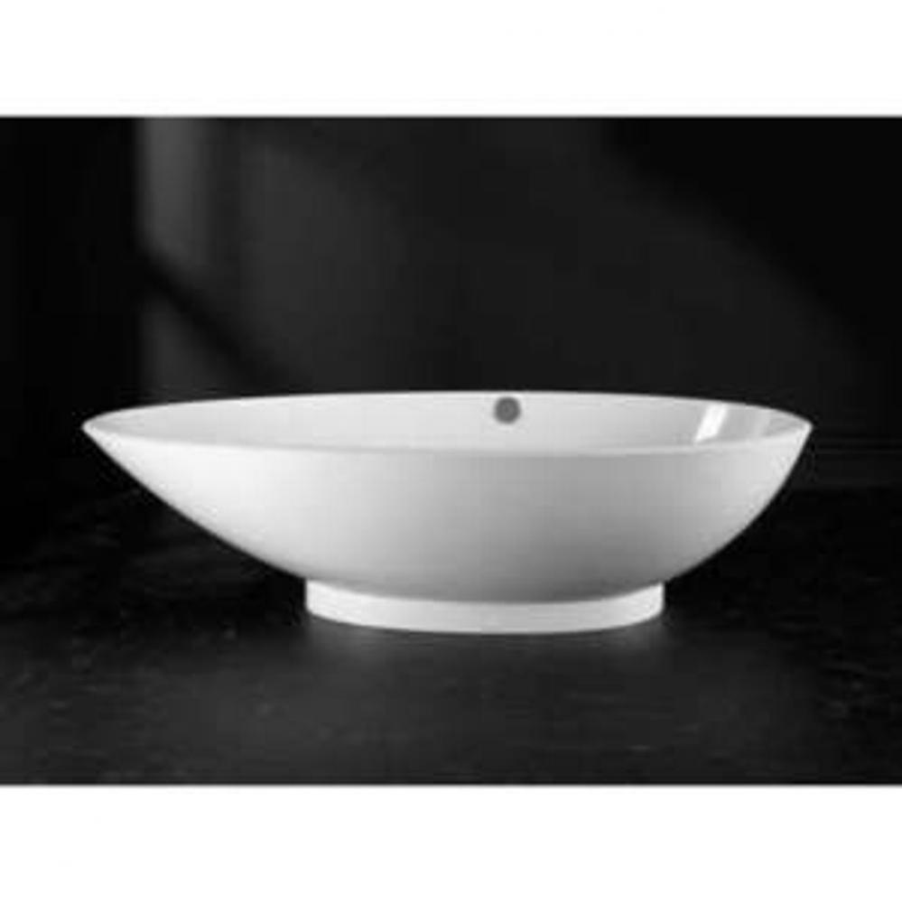 Napoli freestanding ''egg-shaped'' tub with overflow on right