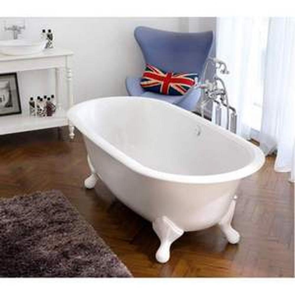Radford freestanding tub with overflow. White Metal