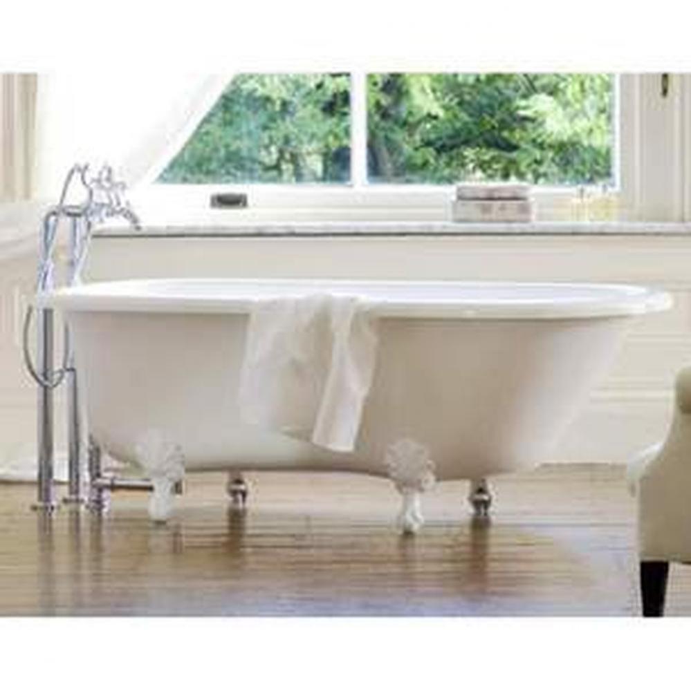 Wessex freestanding tub with overflow. Painted finish. Polished Brass metal Ball & Claw