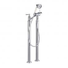 Victoria And Albert FLO-26-PC - Freestanding bath mixer with shower attachment. Polished