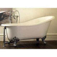 Victoria And Albert SHR-N-xx-OF + FT-SHR-xx - Shropshire freestanding slipper tub with overflow. Paint finish. ENGLISHCAST® Ball &