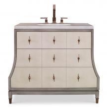 Ambella Home Collection 12559-110-410 - Tapered Sink Chest - Ash Grey / Linen