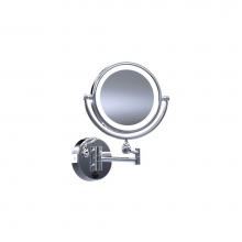 Baci Remcraft EH40 CHROME - Baci Basic Round Double Arm Wall Mirror - Reversible -