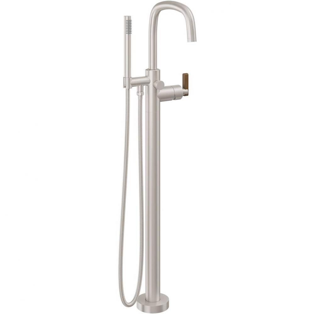 Contemporary Single Hole Floor Mount Tub Filler – Quad Arc Spout