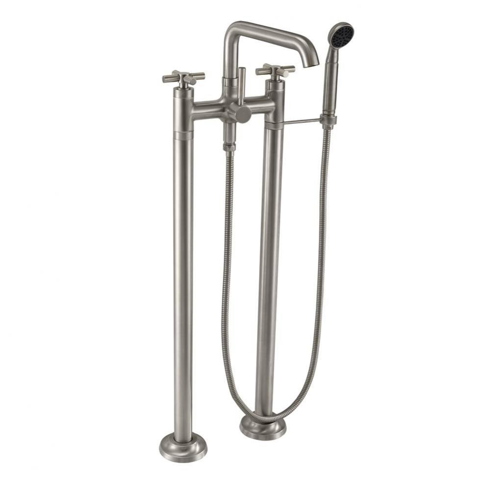 Industrial Floor Mount Tub Filler - Low Quad Spout