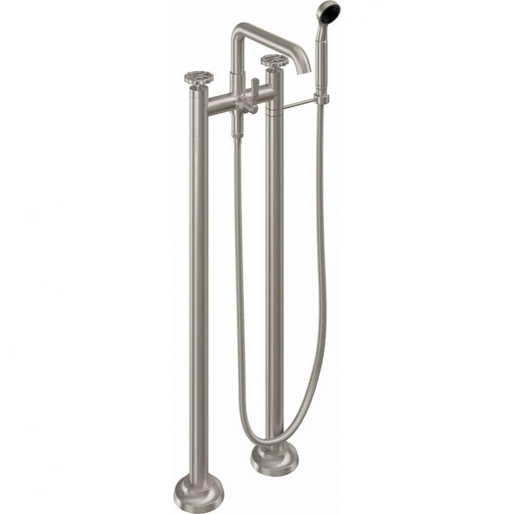 Industrial Floor Mount Tub Filler - Low Quad Spout