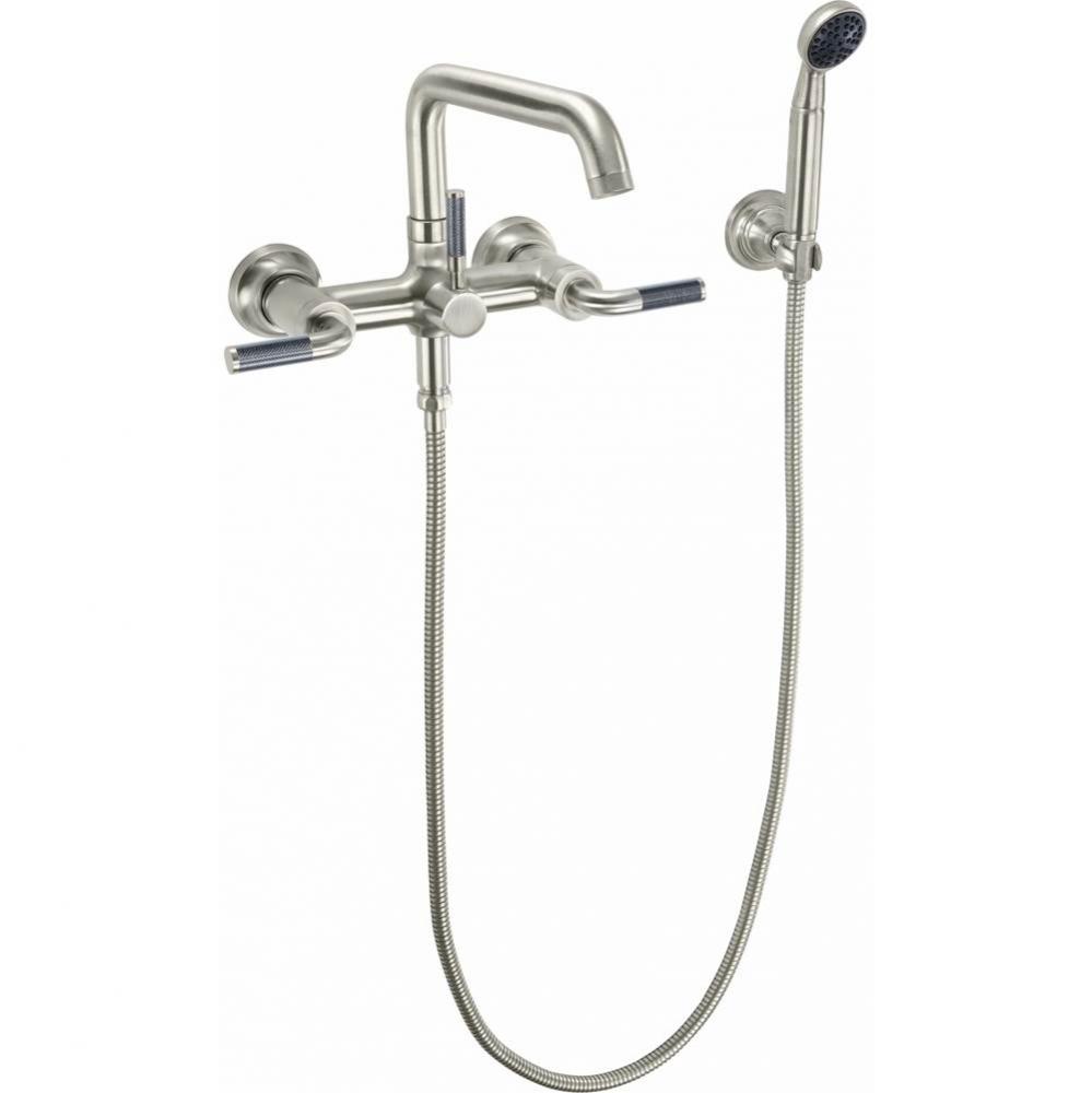 Industrial Wall Mount Tub Filler - Low Quad Spout