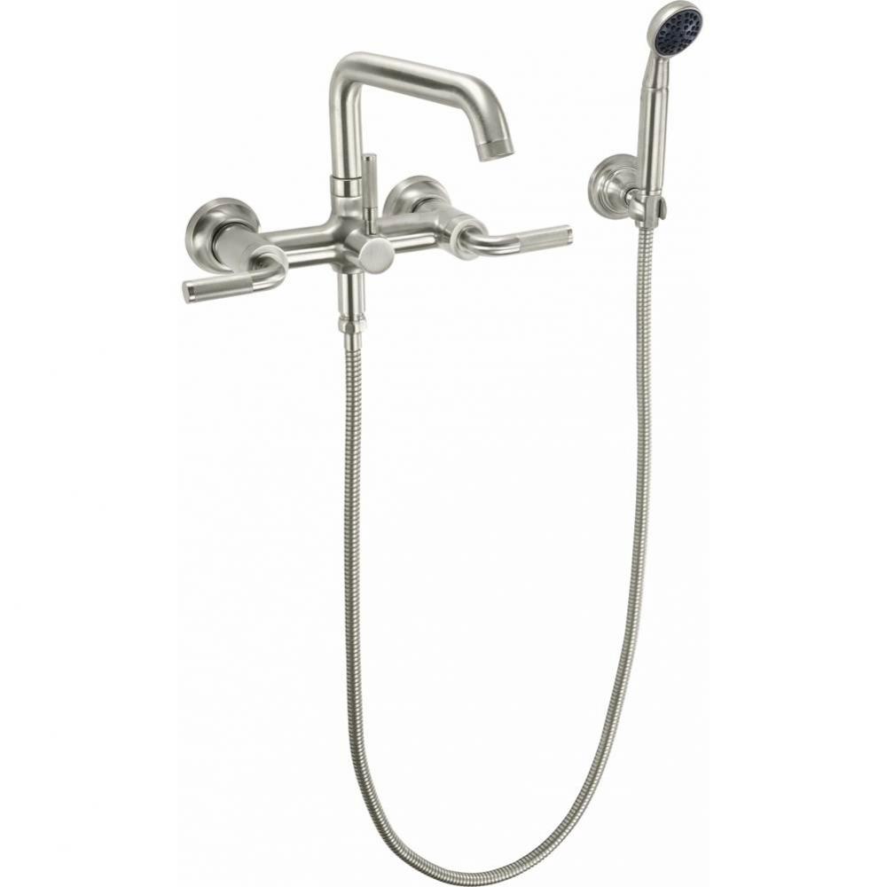 Industrial Wall Mount Tub Filler - Low Quad Spout