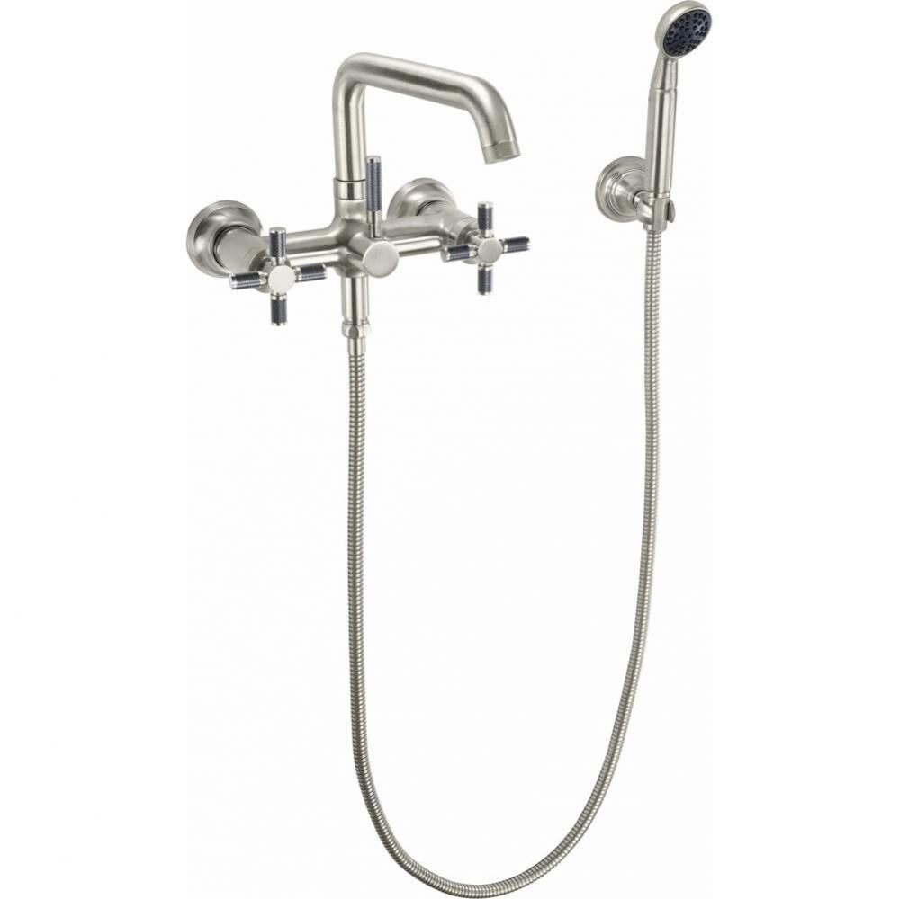 Industrial Wall Mount Tub Filler - Low Quad Spout