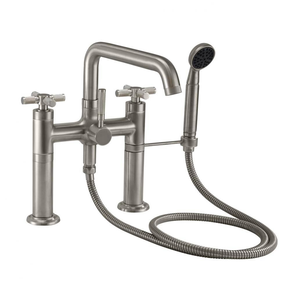 Industrial Deck Mount Tub Filler - Low Quad Spout