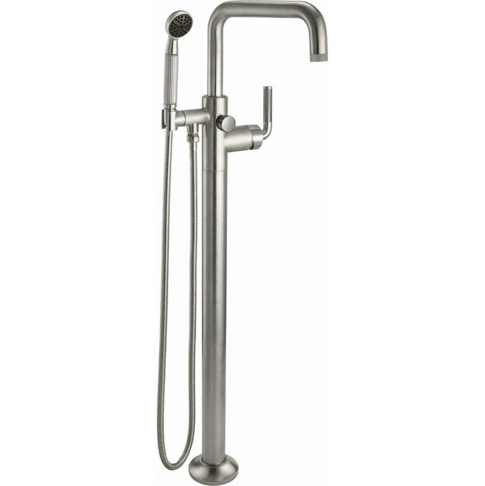 Industrial Single Hole Floor Mount Tub Filler - Quad Spout