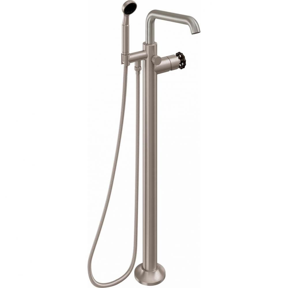 Industrial Single Hole Floor Mount Tub Filler - Quad Spout