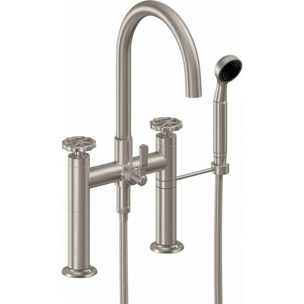 Industrial Deck Mount Tub Filler - Arc Spout