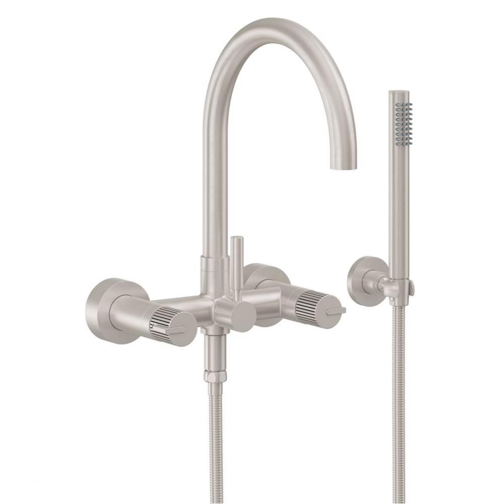 Contemporary Wall Mount Tub Filler - Arc Spout