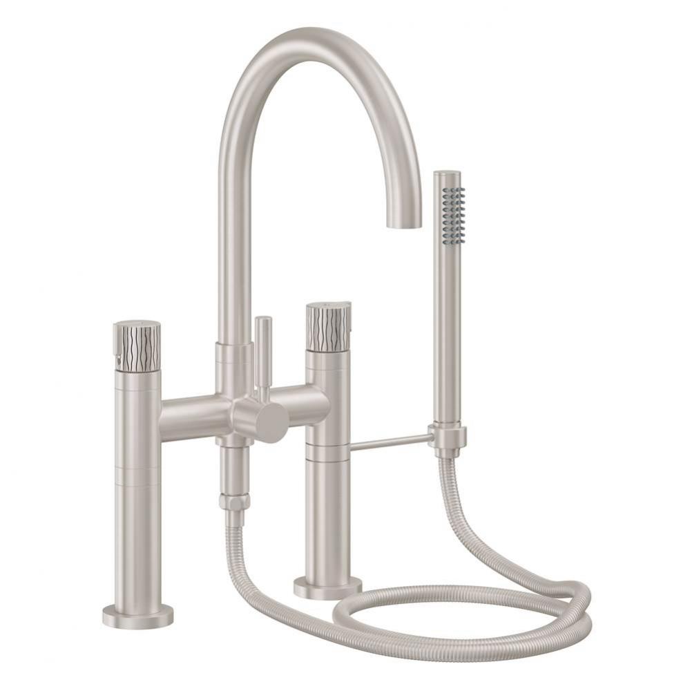 Contemporary Deck Mount Tub Filler - Arc Spout