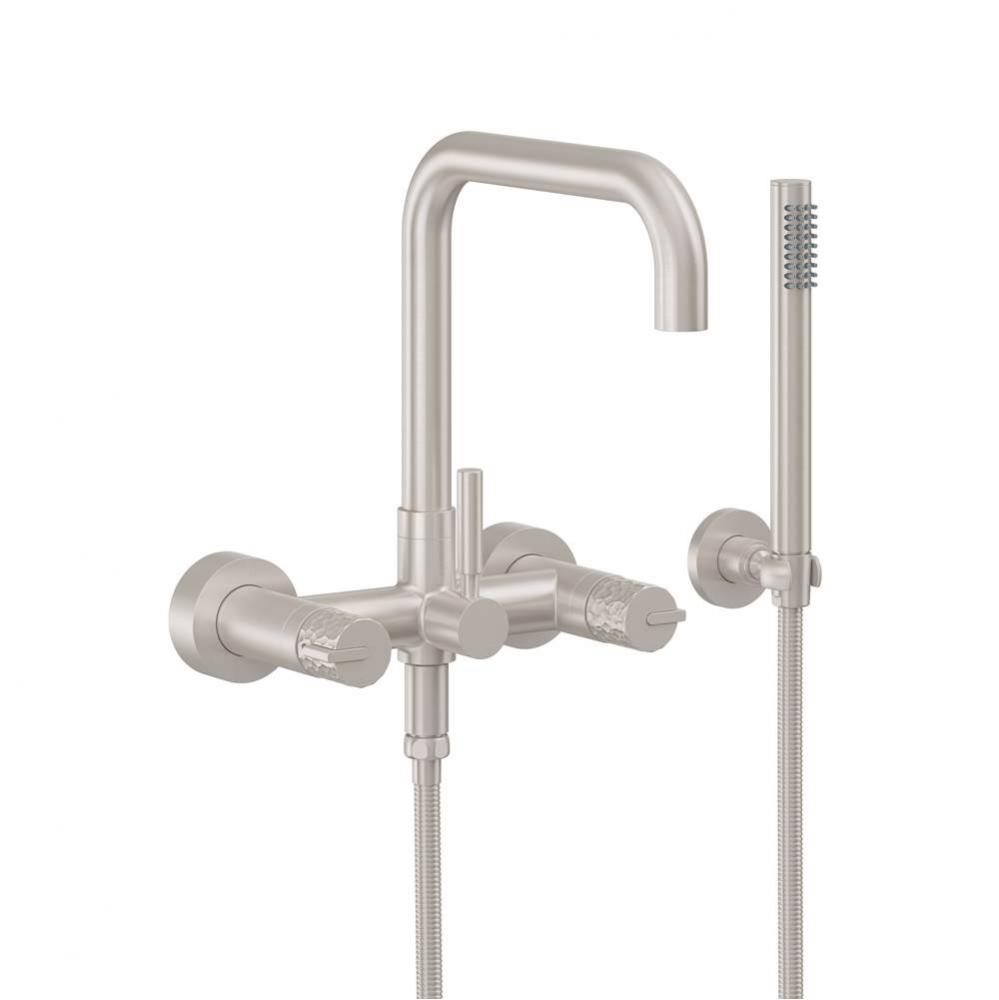 Contemporary Wall Mount Tub Filler - Quad Spout
