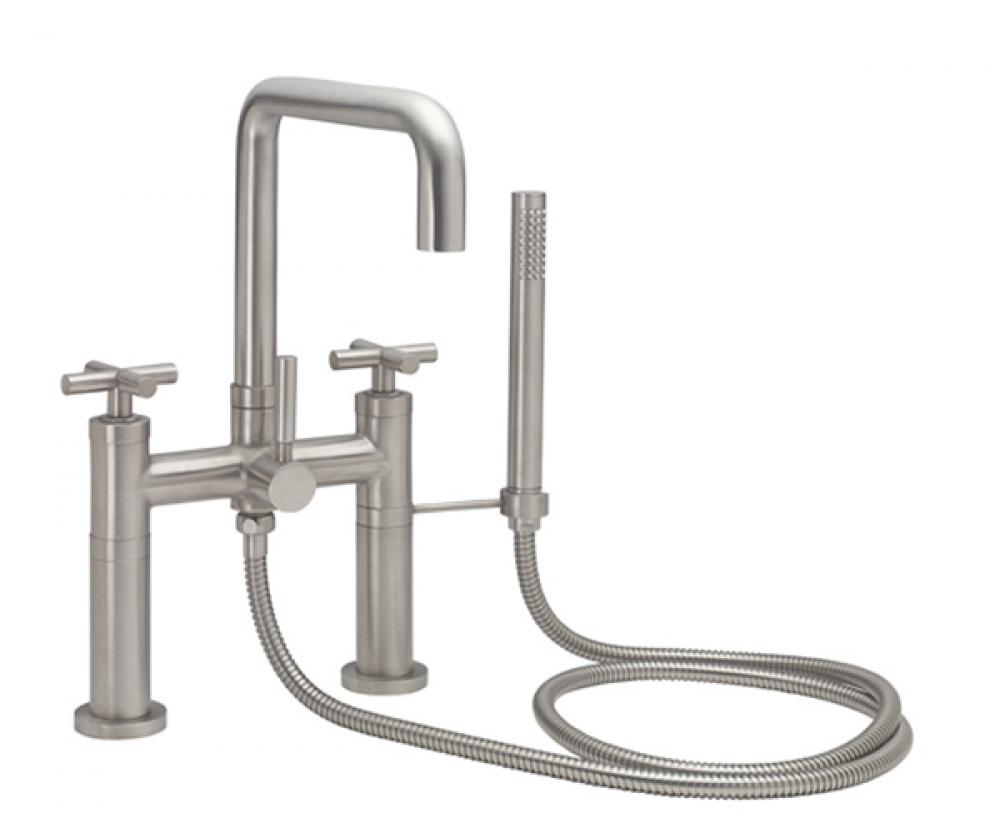 Contemporary Deck Mount Tub Filler - Quad Spout