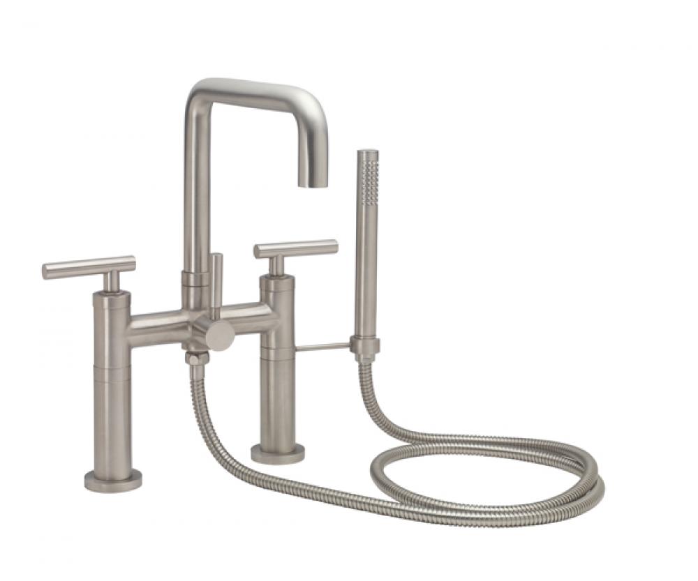 Contemporary Deck Mount Tub Filler - Quad Spout